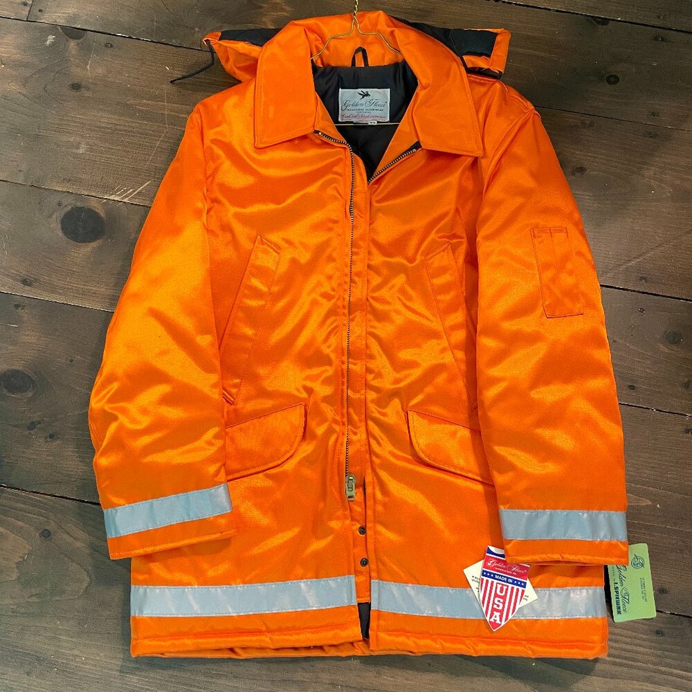 High Visibility Jacket with Hollofil Insulation, Large Hood, Quilted Lining